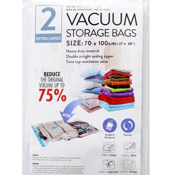 2Pk Extra Large Vacuum Storage Bag | 70 x 100cm - Choice Stores