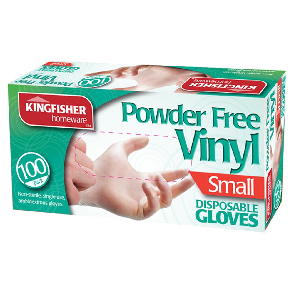 Kingfisher Powder Free Vinyl Disposable Gloves | Pack of 100 | Small - Choice Stores