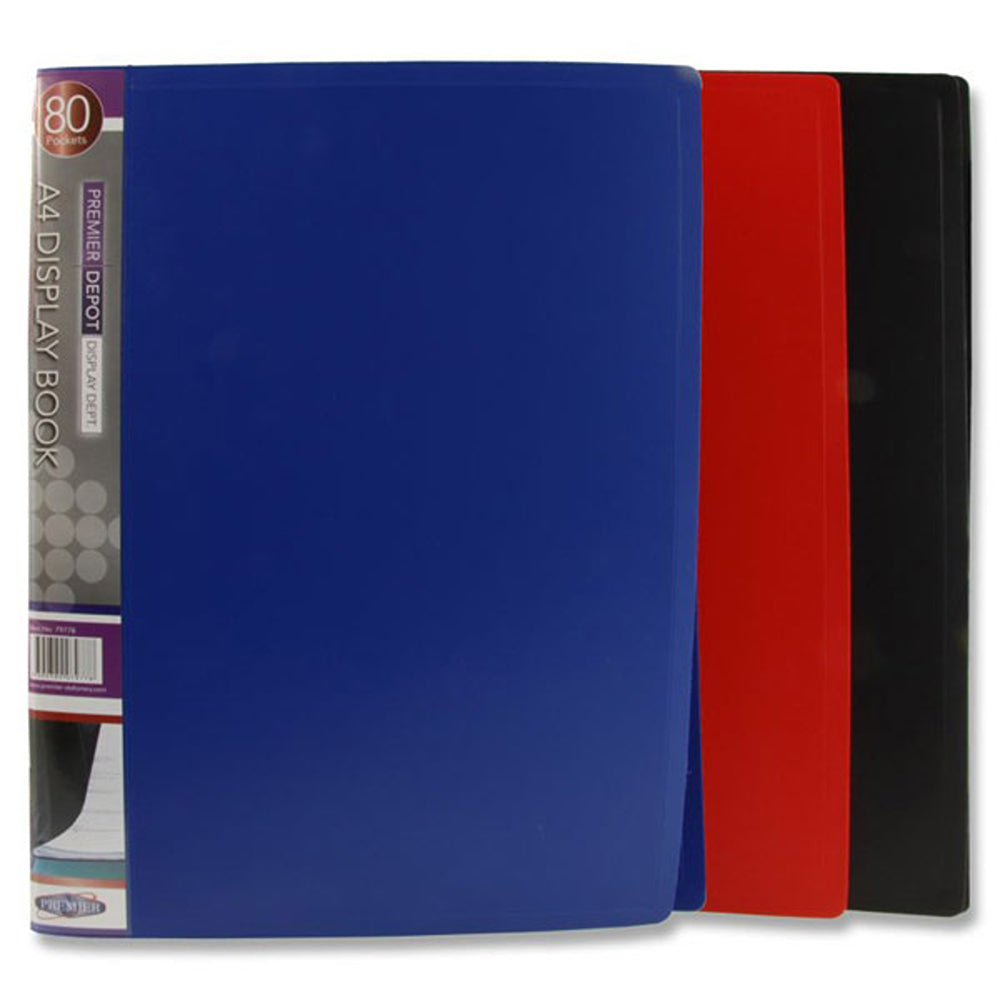 Concept A4 Pocket Display Book | 80 Page | Assorted Colours