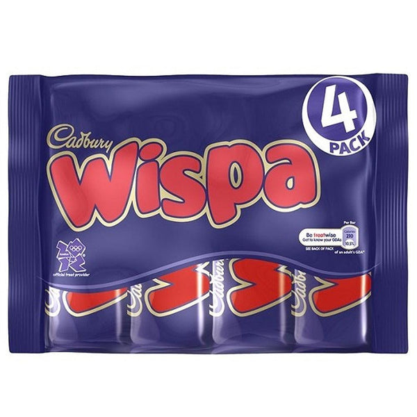 Cadbury Wispa 4pk: Aerated Milk Chocolate, Creamy & Delightful