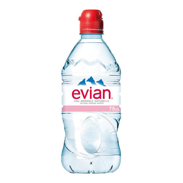 Evian Mineral Water 750ml - Pure Alpine Refreshment, Sports Cap