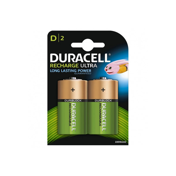 Duracell Rechargeable 3000 mAh D Batteries | 2 Pack | HR20/DC1300