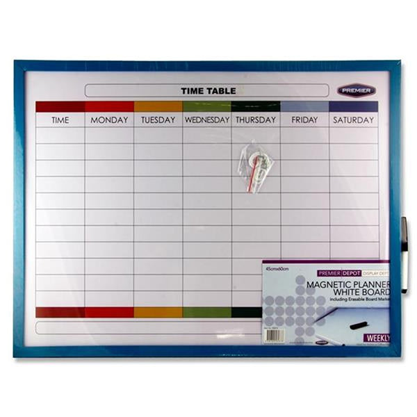 Premier Magnetic Weekly Planner with Erasable Marker and Magnets