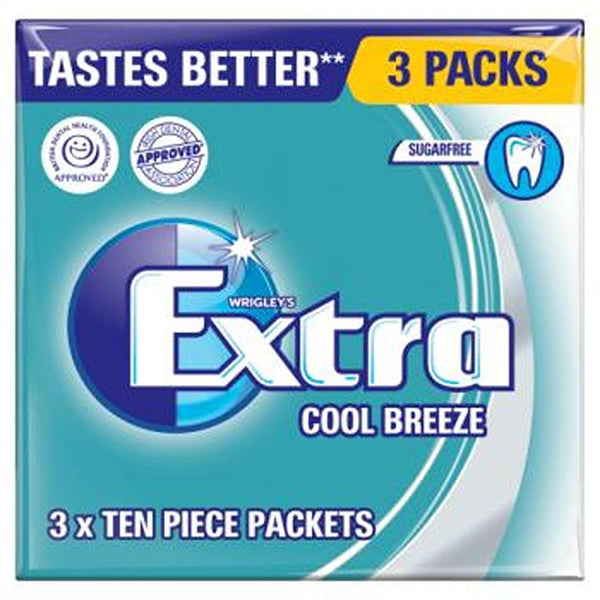 Wrigley's Extra Coolbreeze 3Pk Sugar-Free Gum, Dental Approved