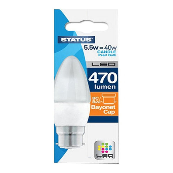 Status Energy-Efficient LED Candle Bulb | 5.5W=40W, BC/B22, 470 Lumens