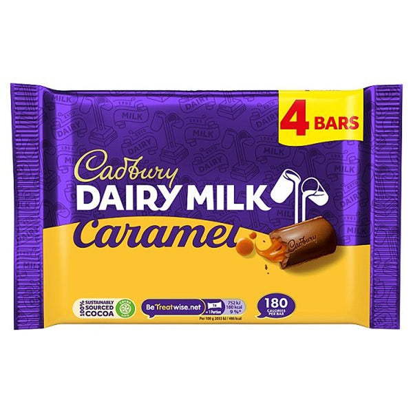 Cadbury Dairy Milk Caramel 4Pk - Smooth Chocolate & Luscious Caramel