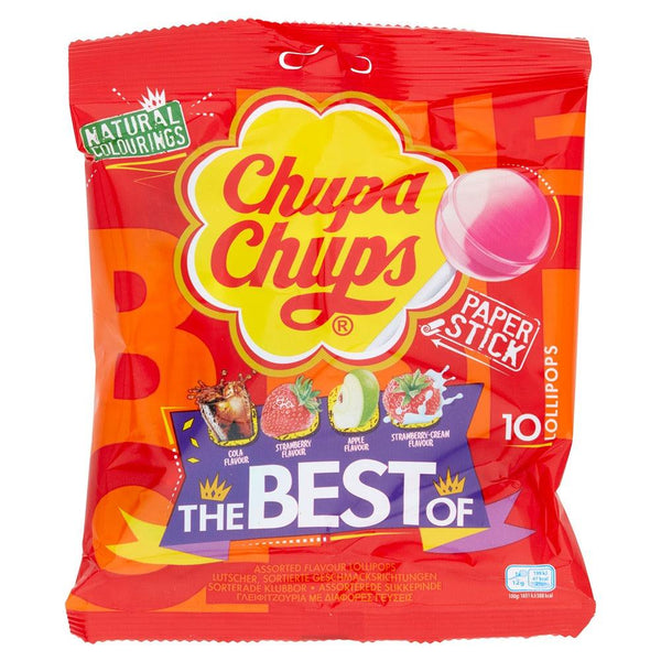 Chupa Chups Best Assorted Bag 10pk - 10 Flavorful Lollipops