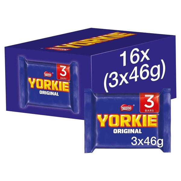 Nestlé Yorkie 3Pk: Classic chocolate bars, rich flavor, iconic pack