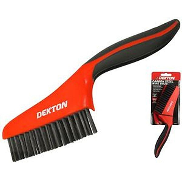 Dekton Soft Grip Carbon Steel Wire Brush | Durable & Non-Slip