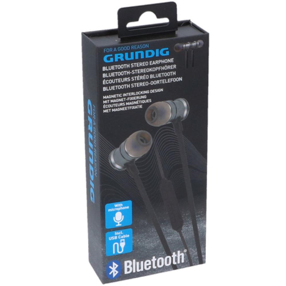 Grundig Metal Pro Bluetooth Stereo Black Earphones with Microphone - Choice Stores