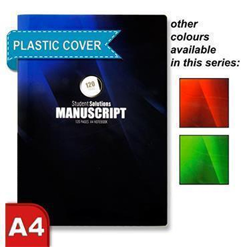 Student Solutions A4 Durable Cover Manuscript Book | 120 Page | Assorted Colours