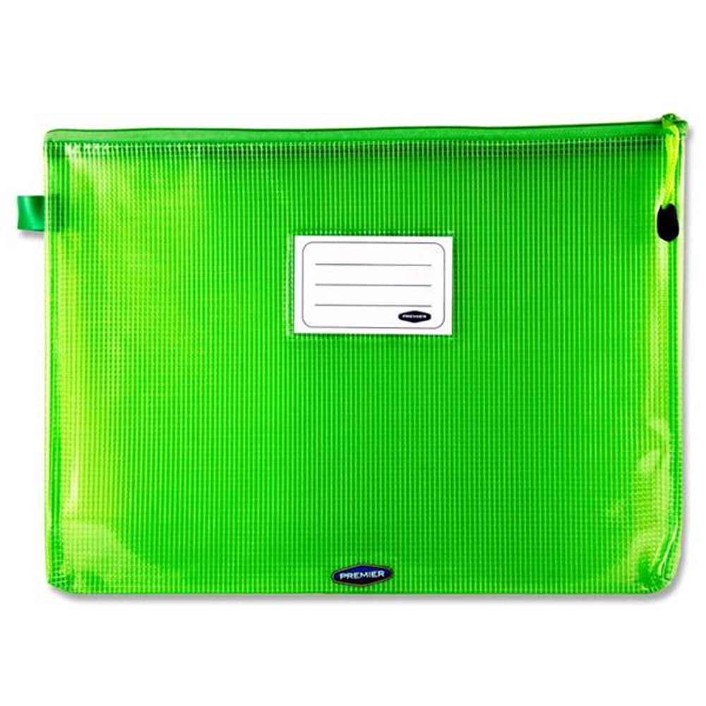 Premto A4+ Extra Durable Mesh Wallet with Zip Closure | Caterpillar Green