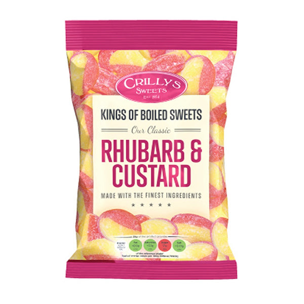 Crilly's Premium Rhubarb & Custard Sweets | 150g