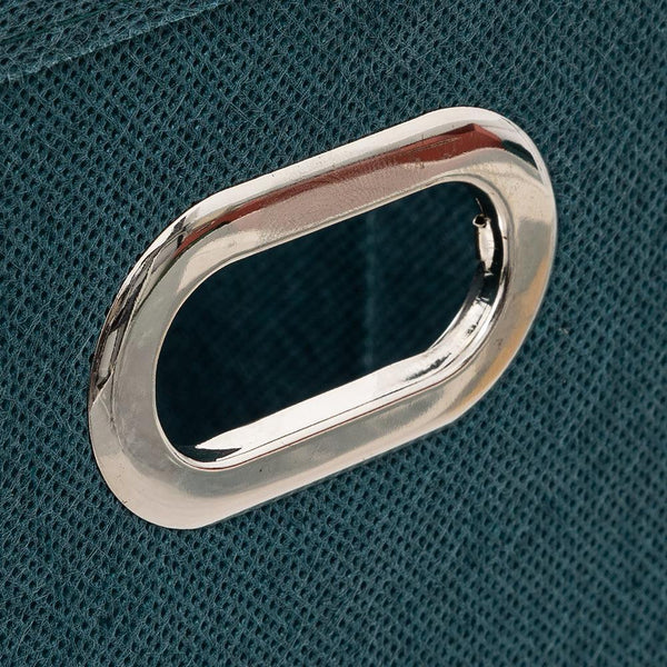 5 Five Petrol Blue Fabric Storage Basket | 15 x 31cm - Choice Stores