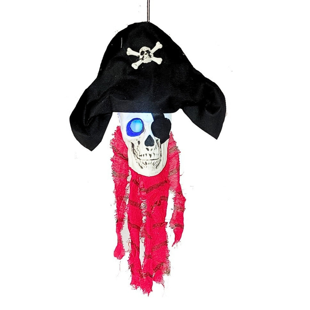 Haunted Haven Hanging Pirate Skull Light | 54cm