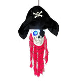 Haunted Haven Hanging Pirate Skull Light | 54cm