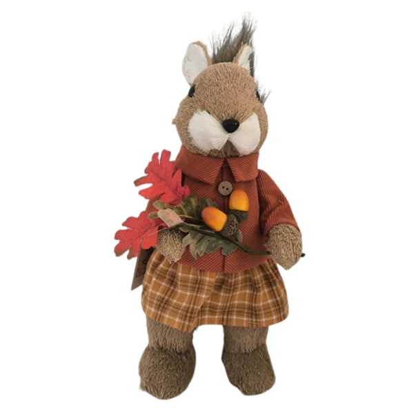 autumn collection fall girl squirrel decoration textured fabric