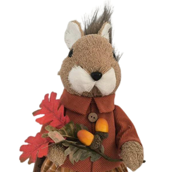 autumn collection fall girl squirrel decoration  textured fabric