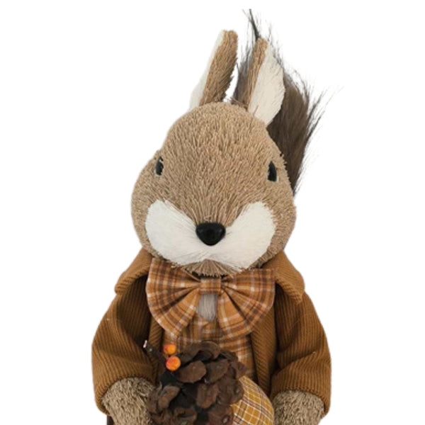 autumn collection fall boy squirrel decoration  textured fabric