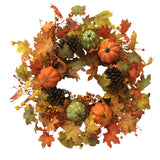 autumn collection fall leaves  pumpkin wreath  61cm