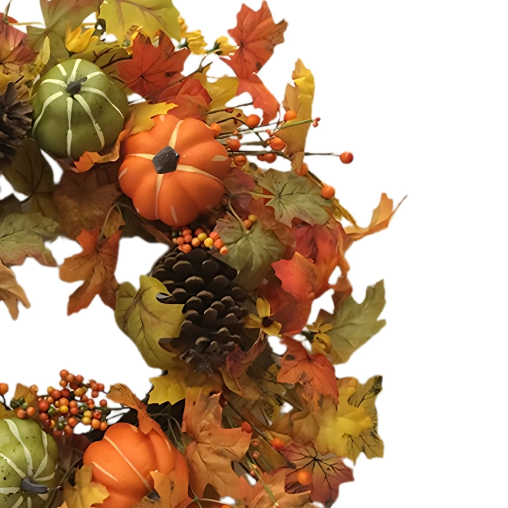 autumn collection fall leaves  pumpkin wreath  61cm