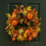 autumn collection fall leaves  pumpkin wreath  61cm