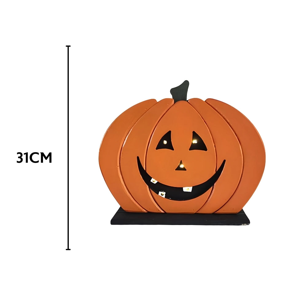 Haunted House Pumpkin Decoration with Lights | 30cm