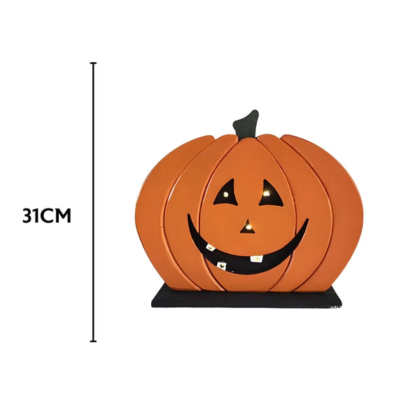 Haunted House Pumpkin Decoration with Lights | 30cm