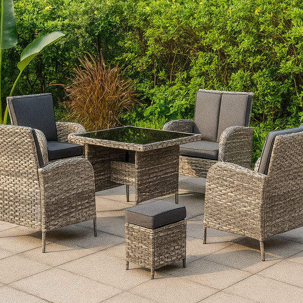 Icon 4 Seater Brown Rattan Furniture Set | 6 Piece