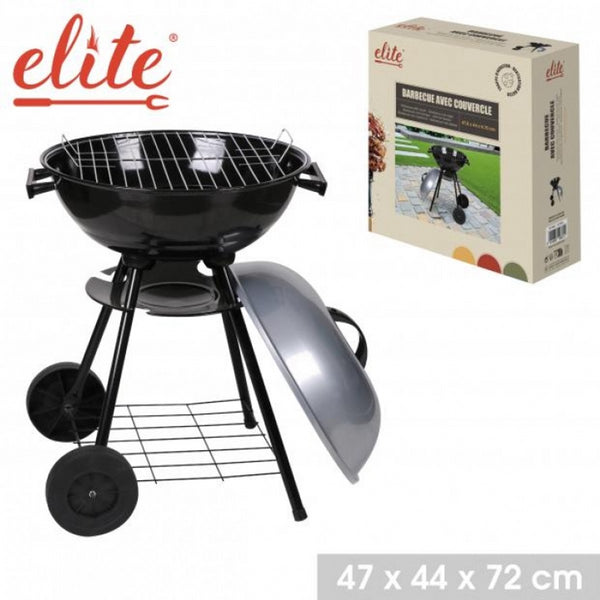 Elite Compact BBQ Grill on Wheels | 47 x 72cm