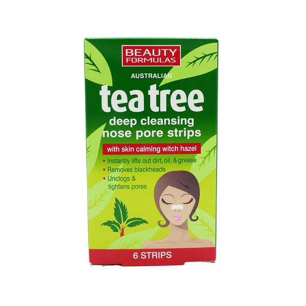 Beauty Formulas Pore Strips Tea Tree | Pack of 6, Blackhead Removal