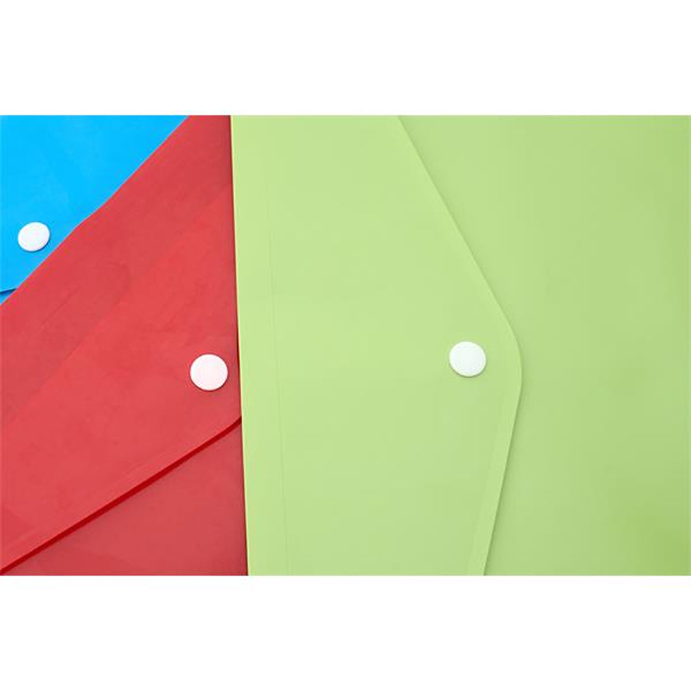 Premto A4 Extra Capacity Document Wallet | Pack of 3 | Assorted Colours
