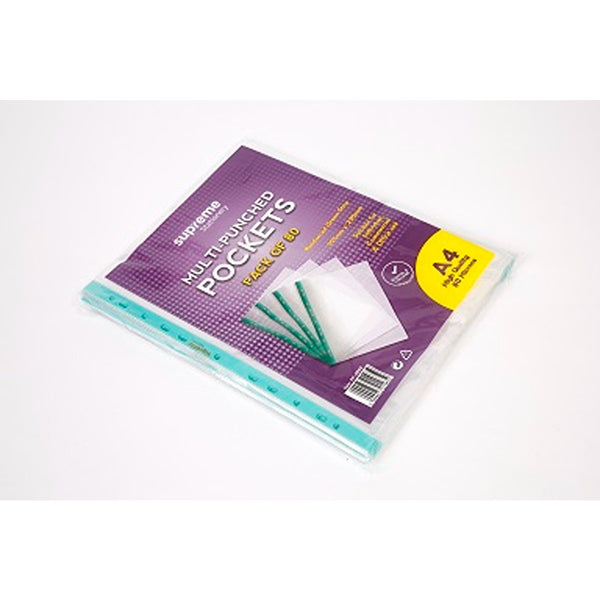 Supreme Durable Transparent Polypockets | 80 Micron A4 Document Pockets | Pack of 80