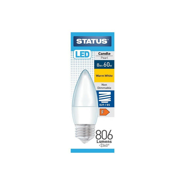 Status Energy-Efficient LED Candle Bulb | 8W, Warm White, E27/ES Base