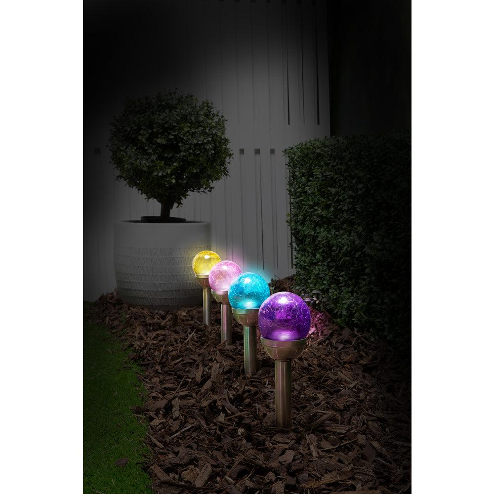 Grundig LED Glass Ball Solar Light Stake | Assorted Colour | 34cm