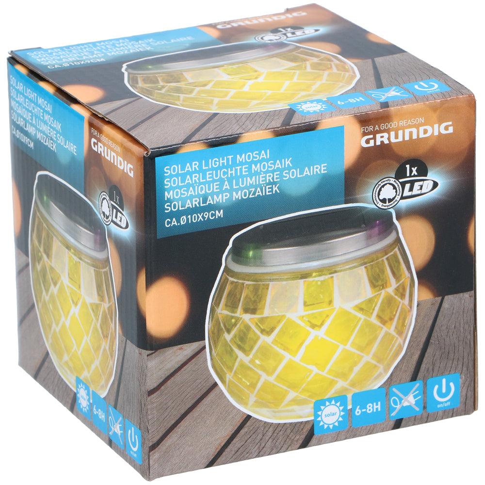 Grundig Solar LED Mosaic Ball Light | Assorted Colour | 10 x 9cm