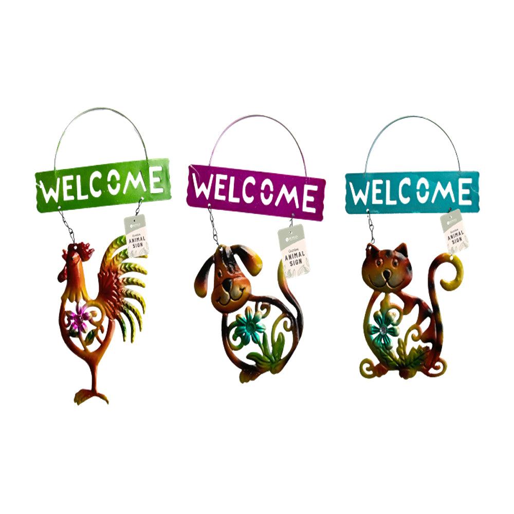 Rowan Hanging Animal Garden Welcome Sign | Assorted Design | 20cm - Choice Stores