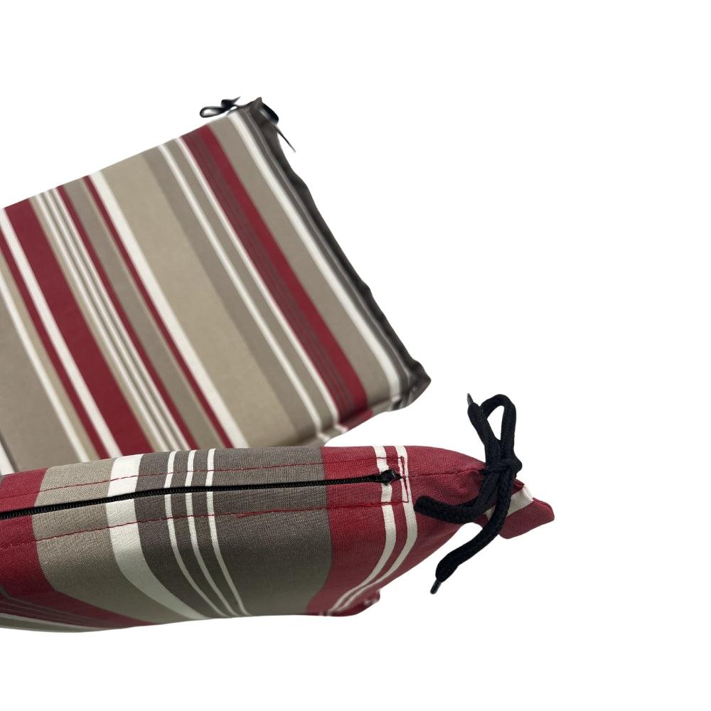 Culcita Valanced Seat Pad Red Stripe | Pack of 2
