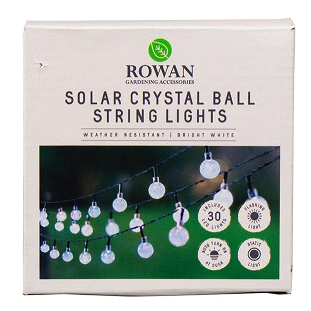 Rowan Bright Night 20 LED Bright White Solar Crystal Ball String Lights
