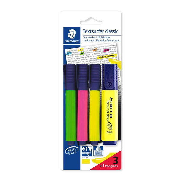 Staedtler Textsurfer Classic Highlighter Pack | 3+1 Bonus