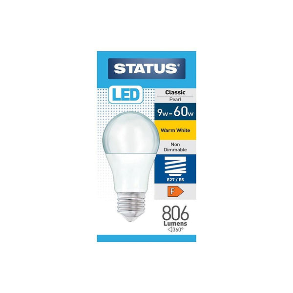 Status Warm White LED 60W GLS ES Bulb | Energy-Efficient, Non-Dimmable