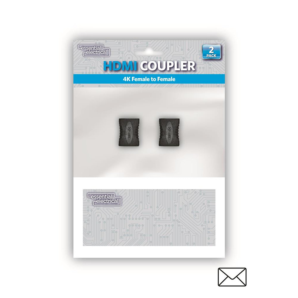 Essential Electrical 4K Female to Female HDMI Coupler | Pack of 2