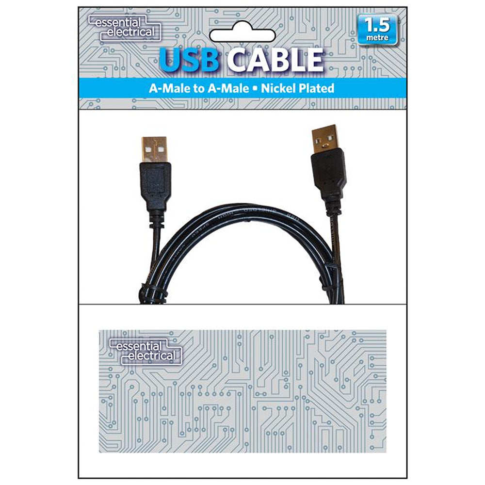 Essential Electrical USB Cable A-Male to A-Male | 1.5m