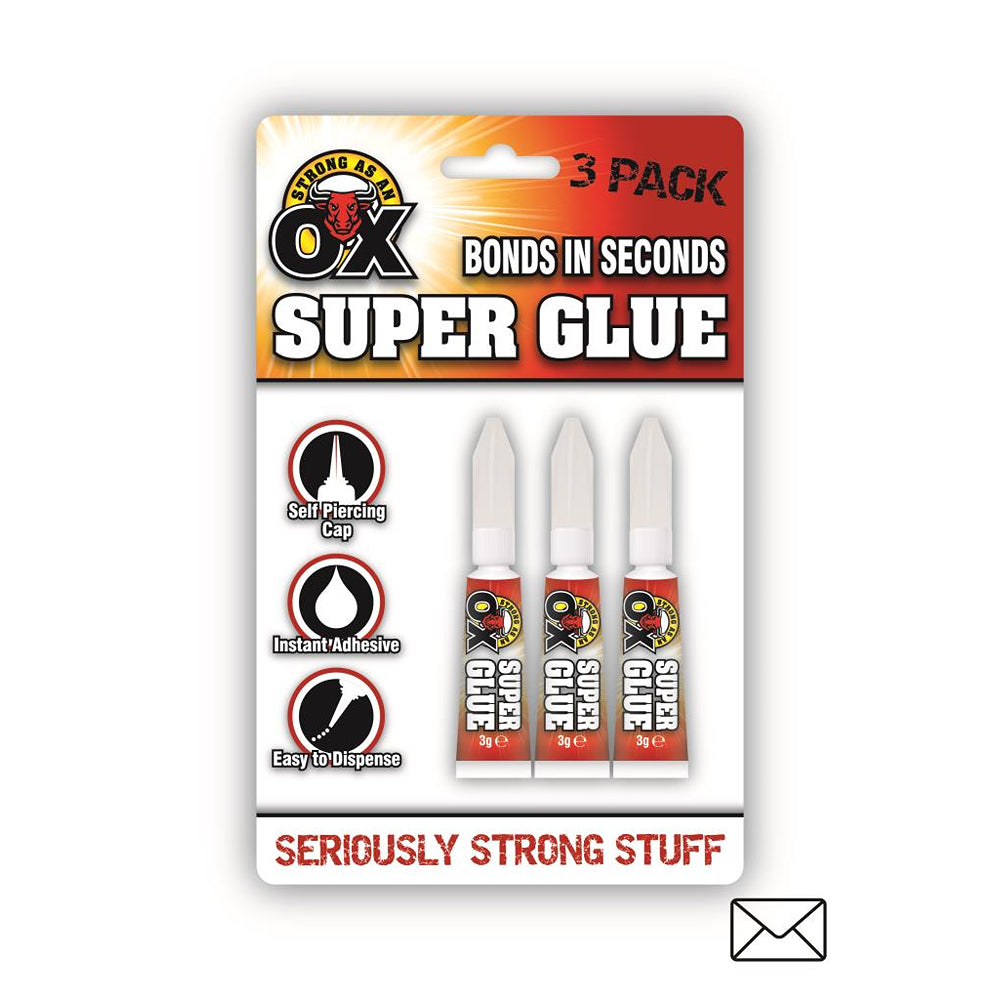 Strong as an Ox Super Glue | Seriously Strong Stuff | Pack of 3