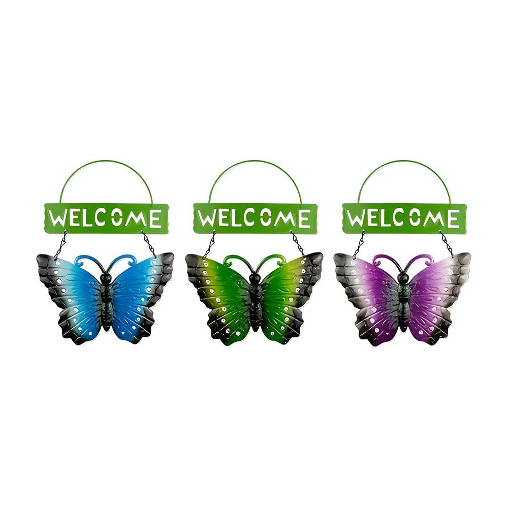 Rowan Glitter Butterfly Welcome Sign | Assorted Colour | 29cm