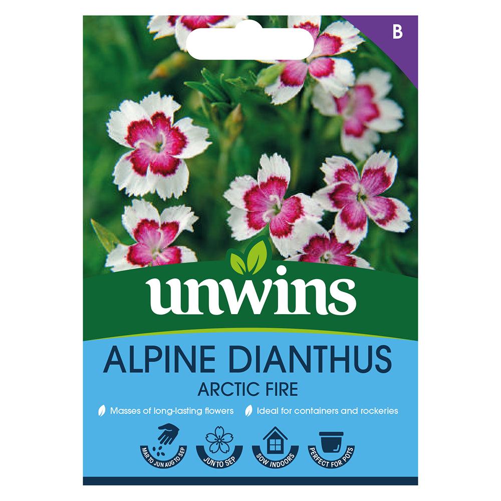 Unwins Apline Dianthus Arctic Fire Seeds - Choice Stores