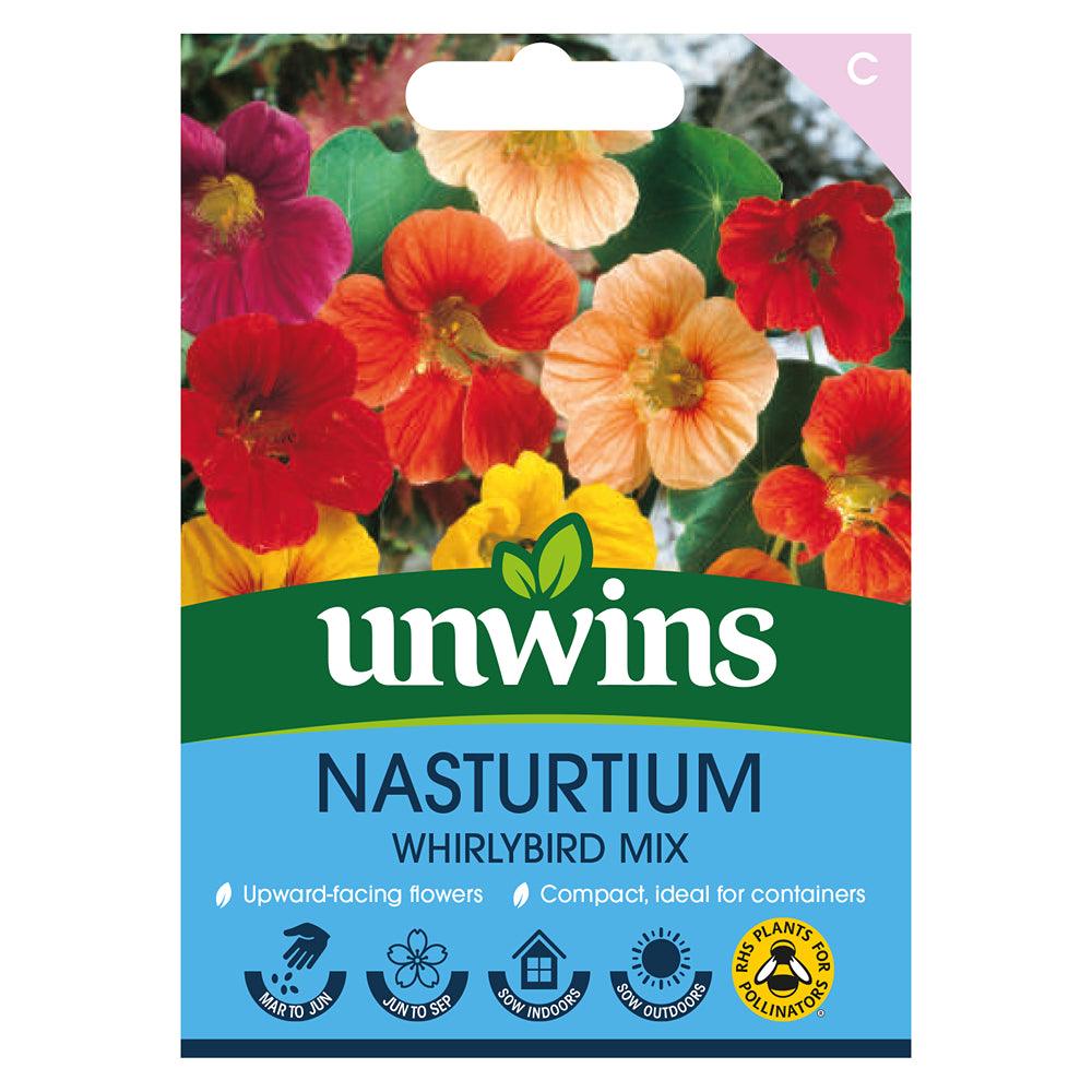 Unwins Beautiful Blooms Nasturtium Whirlybird Mix Seeds