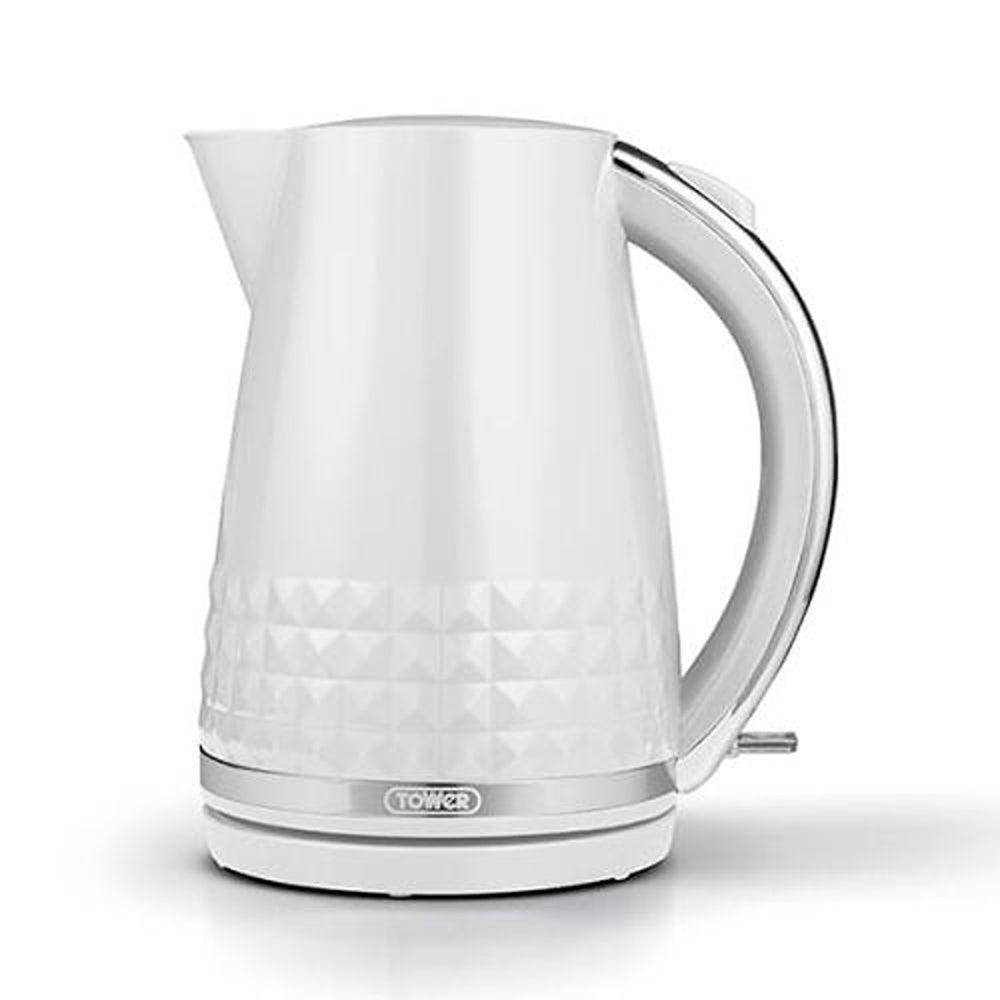 Tower Solitaire White Kettle with Chrome Accents | 1.5L - Choice Stores