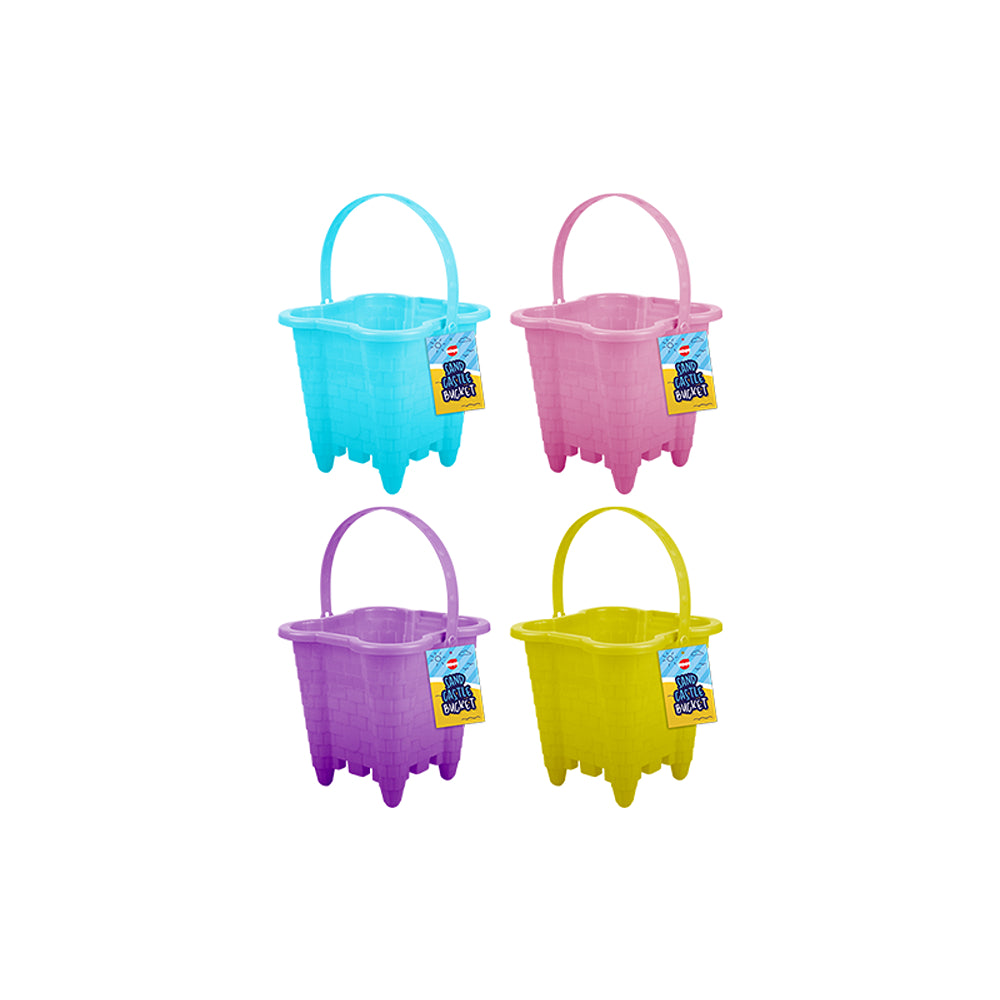 Hoot Plastic Sand Castle Bucket with Handle | Assorted Colours