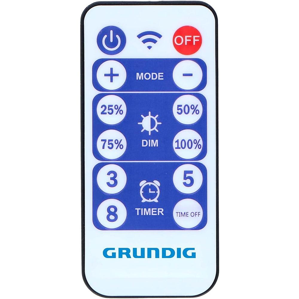 Grundig 50 LED Warm White Solar Powered String Lights with Remote | 9m